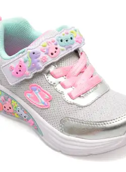 Pantofi SKECHERS argintii, MY DREAMERS, din material textil