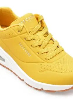 Pantofi SKECHERS galbeni, UNO, din piele ecologica