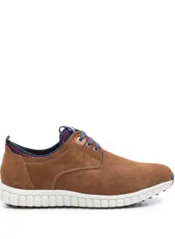 Pantofi sport barbati din piele naturala, Leofex - 942 Cognac Velur