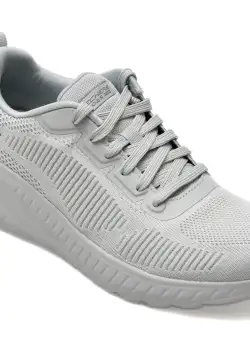 Pantofi sport SKECHERS gri, BOBS SQUAD CHAOS, din material textil