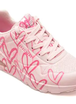 Pantofi sport SKECHERS roz, UNO, din piele ecologica