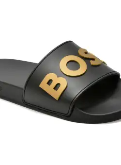 Papuci casual BOSS negri, 8241, din pvc