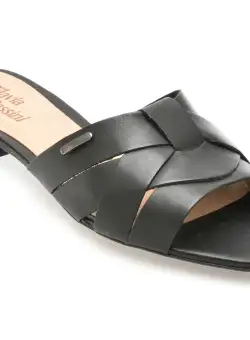 Papuci casual FLAVIA PASSINI negri, 356601, din piele naturala