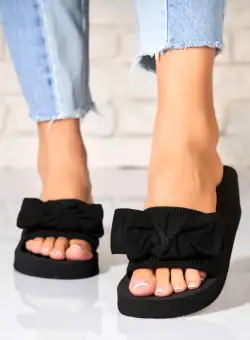 Papuci/Slapi Negri din Textil Sreya