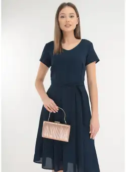 Rochie bleumarin de ocazie cu glitter discret