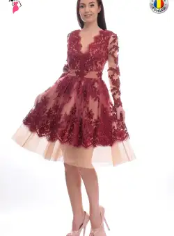 Rochie de ocazie din broderie pretioasa cu perle