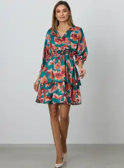 Rochie Sevda Turcoaz Multi