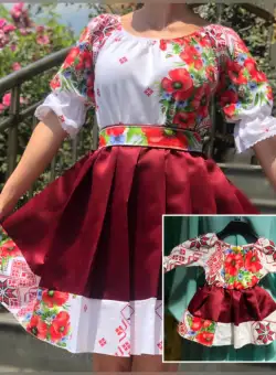 Rochie Traditionala stilizata cu maci 15