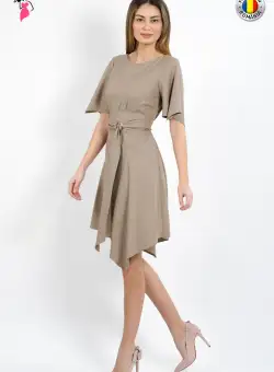 Rochie Xara casual gri asimetrica