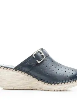 Saboti medicali dama cu platforma din piele naturala, Leofex - 245 blue box