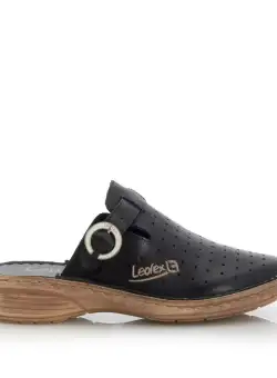 Saboti medicali dama din piele naturala, Leofex - 121-l negru