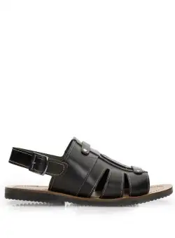 Sandale barbati din piele naturala - 2002 Negru Box