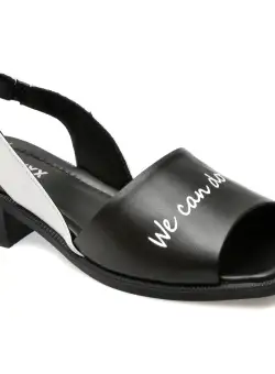 Sandale casual GRYXX negre, 609108, din piele naturala