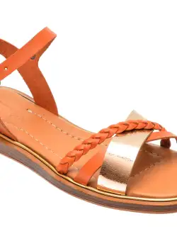 Sandale casual GRYXX portocalii, 11507, din piele naturala