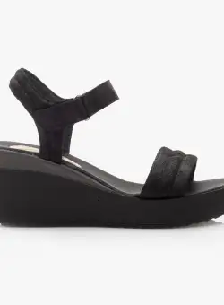 Sandale cu platforma dama din piele naturala - 207 Negru Box