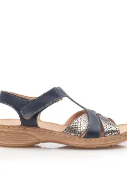 Sandale cu talpă joasă damă, din piele naturală, Leofex - 152 Blue Box