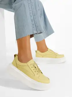 Sneakers dama cu platforma galbeni Arara