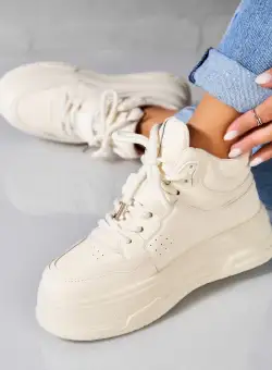 Sneakersi dama Piele Ecologica Crem Jazai