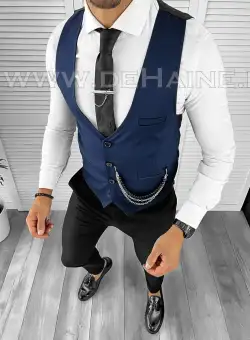 Vesta barbati eleganta slim fit bleumarin B8145 75-4 E