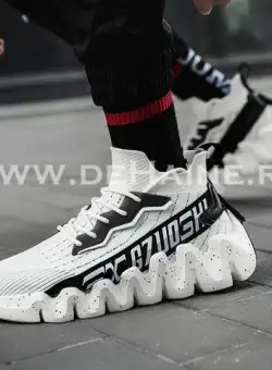 Adidasi barbati din panza albi B3141 N7-4