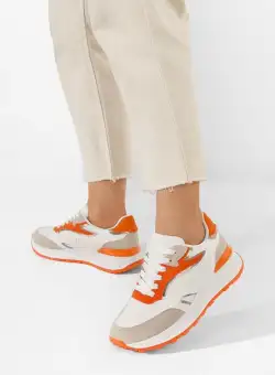 Adidasi cu talpa inalta Amalea portocalii