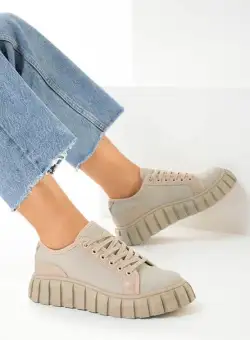 Adidasi cu talpa inalta Prudence bej