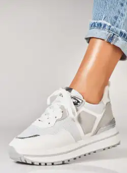 Adidasi Dama Albi din Piele Ecologica Kamaya