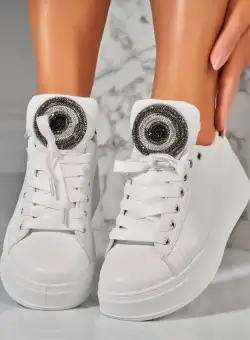 Adidasi Dama Albi din Piele Ecologica Rylnn