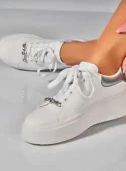 Adidasi Dama Argintii din Piele Ecologica Jyree