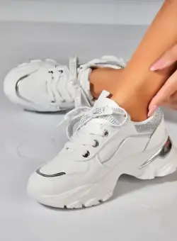 Adidasi Dama Argintii din Piele Ecologica Taja