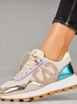 Adidași damă Auriu din Piele Ecologica Intoarsa Jasai