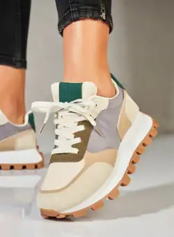 Adidași damă Bej din Piele Ecologica Intoarsa Samera