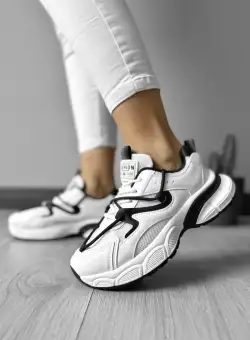 Adidasi dama casual cu talpa inalta albi CL2405 A21-3