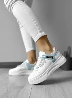 Adidasi dama casual cu talpa inalta turcoaz CL2407 A41-2