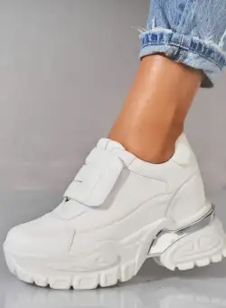 Adidași damă Piele Ecologica Alb Maili