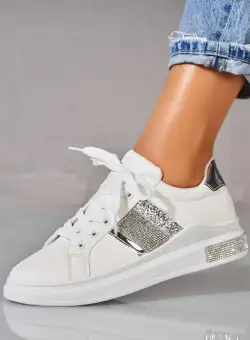 Adidași damă Piele Ecologica Argintiu Aleha