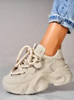 Adidași damă Piele Ecologica Bej Adeli