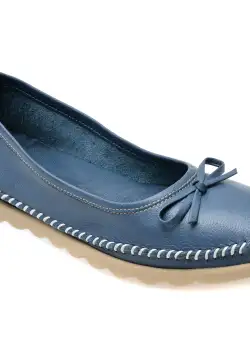 Balerini casual GRYXX albastri, EV2815, din piele naturala