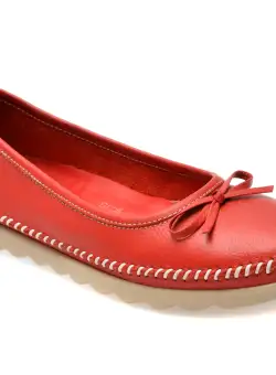 Balerini casual GRYXX rosii, EV2815, din piele naturala