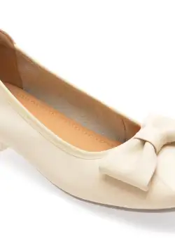 Balerini casual IMAGE bej, 23636, din piele naturala