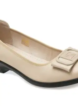 Balerini casual IMAGE bej, 3780805, din piele naturala