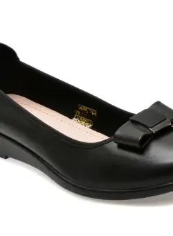 Balerini casual IMAGE negri, 1251903, din piele naturala