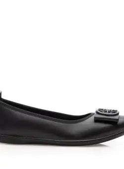 Balerini damă din piele naturală - 4401 Negru Box