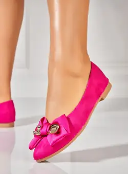 Balerini dama Piele Ecologica Intoarsa Fucsia Kaylen
