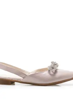 Balerini decupați damă din piele naturală, Leofex - 383 Nude Naplac