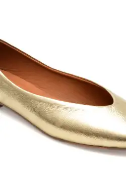 Balerini FLAVIA PASSINI aurii, 2480, din piele naturala