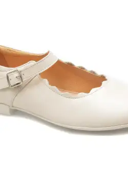 Balerini GEOX albi, J4555C, din piele naturala