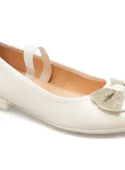 Balerini GEOX albi, J8455D, din piele naturala