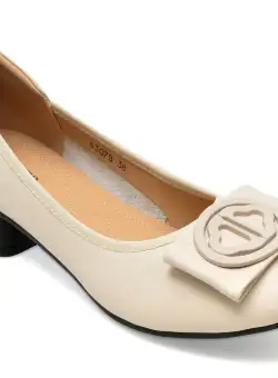 Balerini IMAGE bej, 8307, din piele naturala