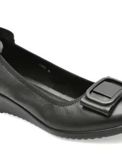 Balerini IMAGE negri, 218201, din piele naturala